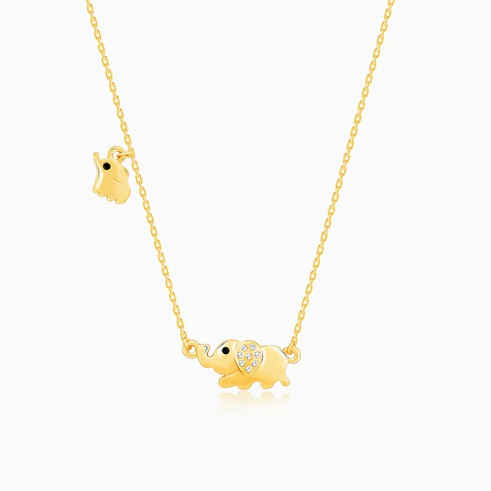 Shop Classic Women's  Necklaces & Pendants with a Modern Twist-Anushka Sharma Golden Elephant Charm Necklace