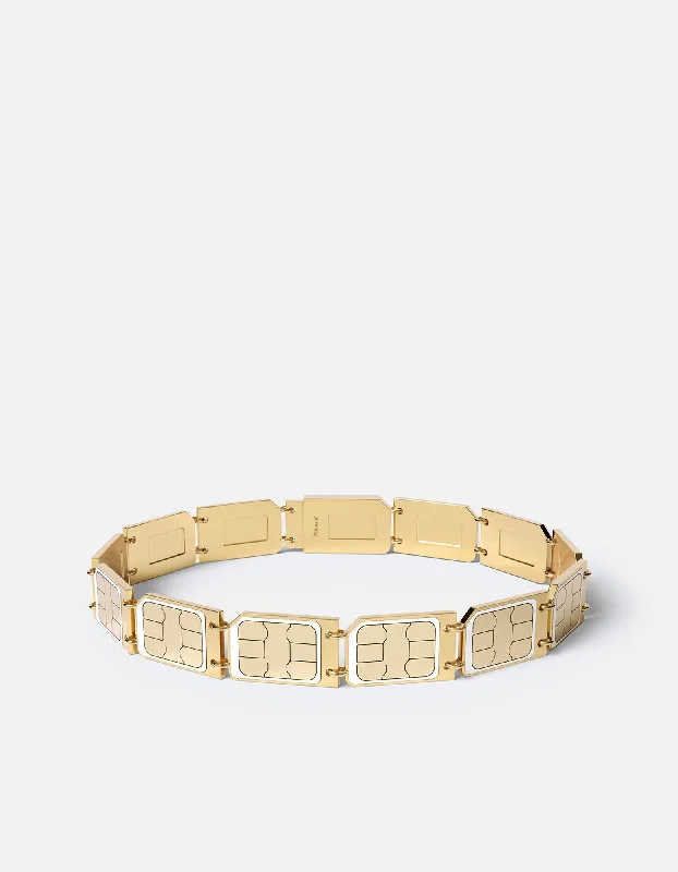 Lightweight Bracelets for Men-SIM Card Bracelet, Gold Vermeil