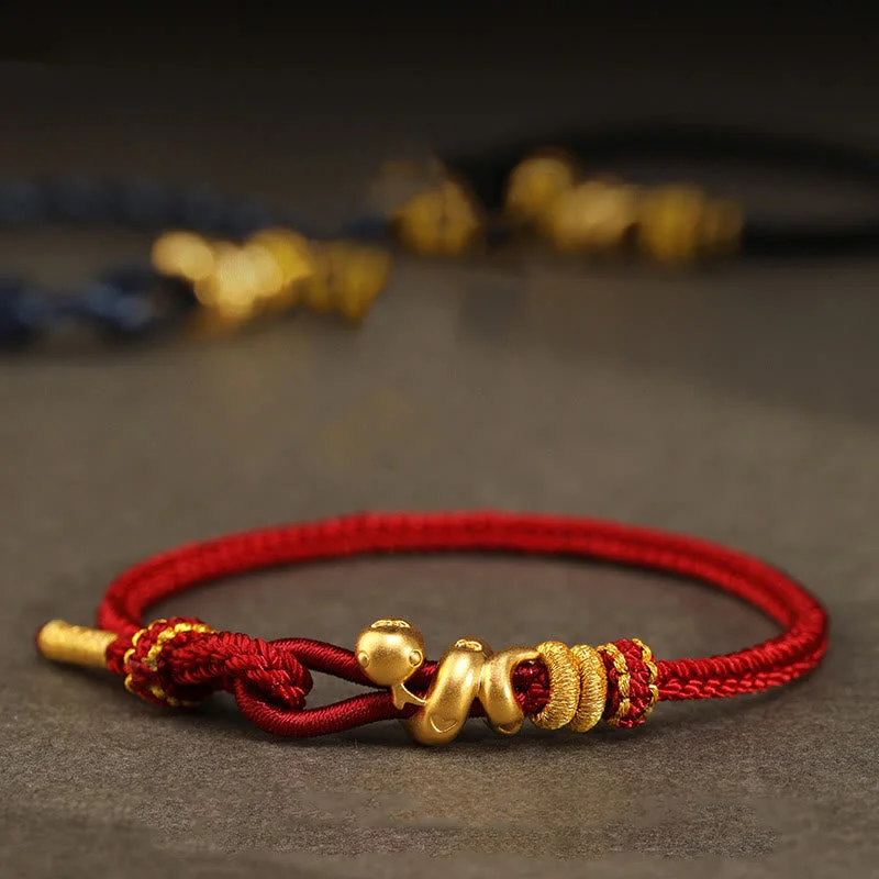 Simple but Elegant Bangles for Women-Buddha Stones 999 Gold Year of the Snake Handcrafted Strength Bracelet Simple but Elegant Bangles for Women-Buddha Stones 999 Gold Year of the Snake Handcrafted Strength Bracelet