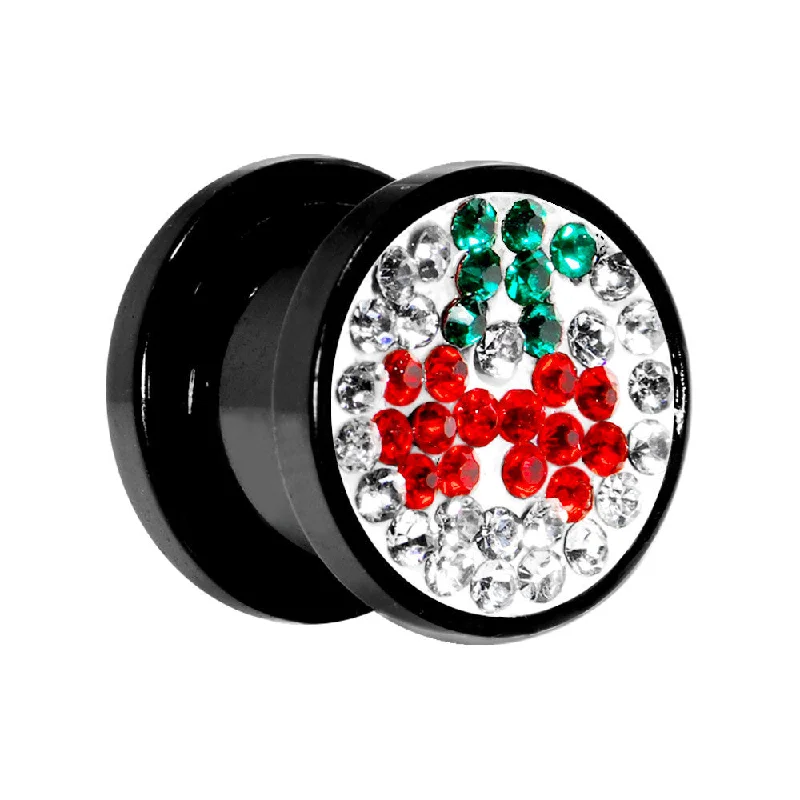 Women's Earrings – Elegant Designs for Every Personality--00 Gauge Cherry Ferido Crystal Acrylic Screw Fit Tunnel