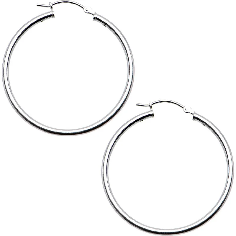 Women's Earrings – Elegant Designs for Every Personality--925 Sterling Silver 1 1/4 Inch Hoop Earrings Women's Earrings – Elegant Designs for Every Personality--925 Sterling Silver 1 1/4 Inch Hoop Earrings