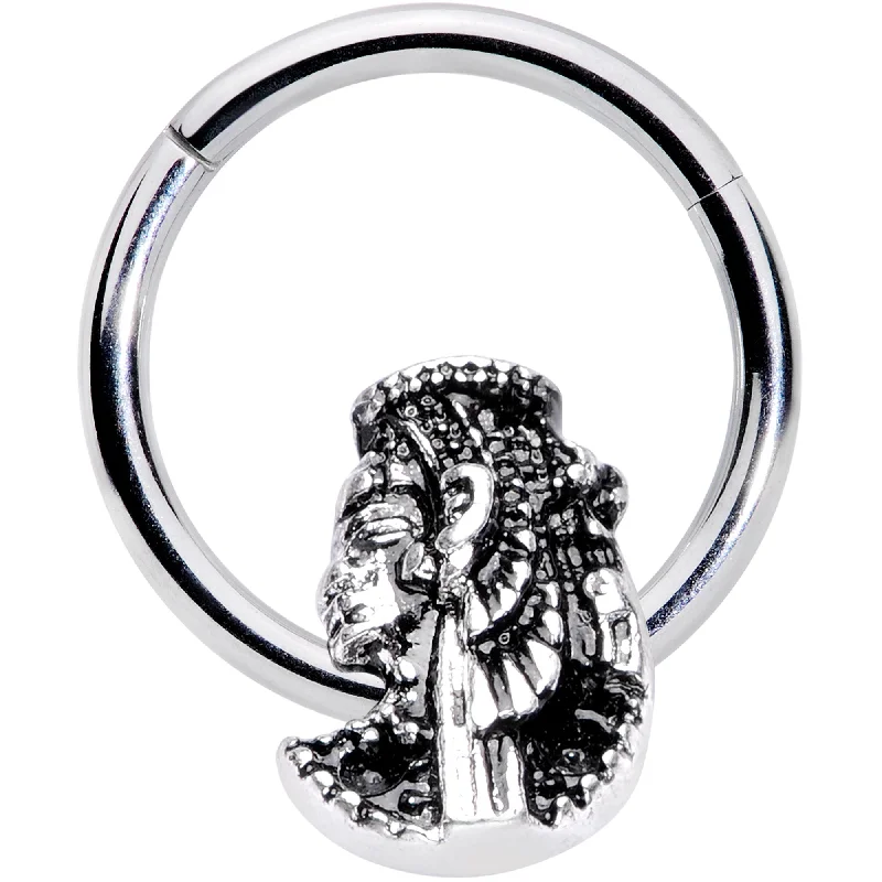 Bold Nose Rings for Stylish Impact -16 Gauge 3/8 Egypt Cleopatra Anubis Hinged Segment Ring Bold Nose Rings for Stylish Impact -16 Gauge 3/8 Egypt Cleopatra Anubis Hinged Segment Ring