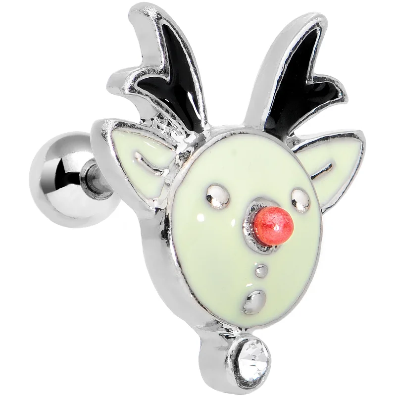Women's Earrings – Elegant Designs for Every Personality--16 Gauge 1/4 Clear Red Gem Reindeer Tragus Cartilage Earring Women's Earrings – Elegant Designs for Every Personality--16 Gauge 1/4 Clear Red Gem Reindeer Tragus Cartilage Earring