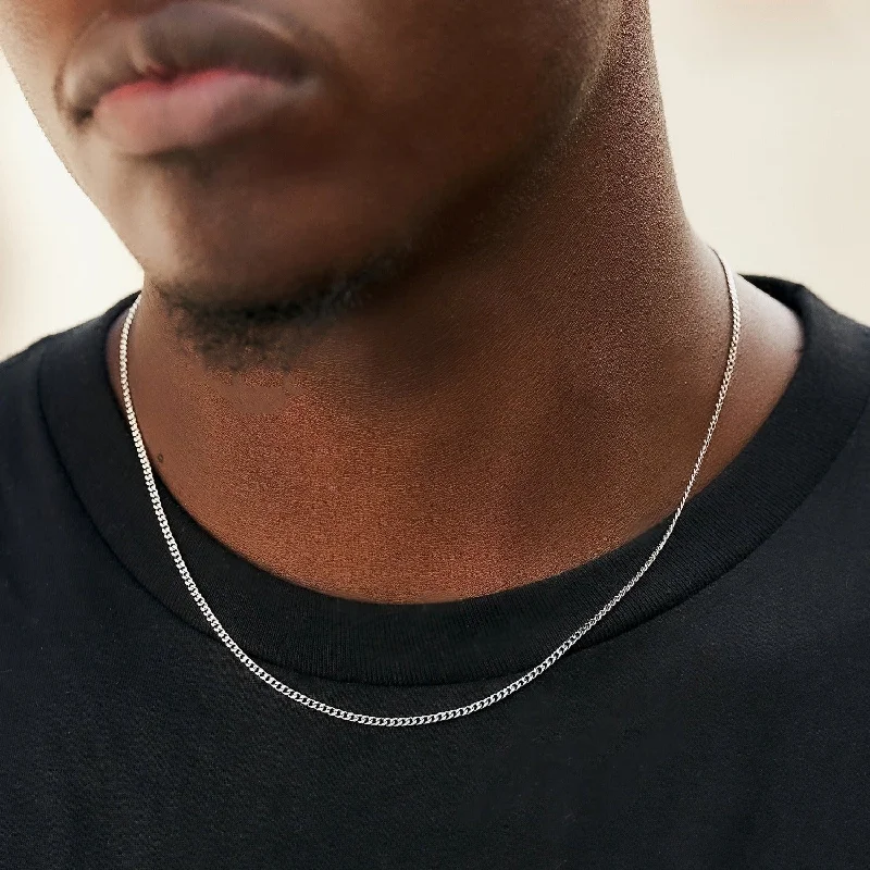 Exclusive Men's Necklaces & Pendants for the Modern Gentleman-Micro Cuban in White Gold - 2mm Exclusive Men's Necklaces & Pendants for the Modern Gentleman-Micro Cuban in White Gold - 2mm