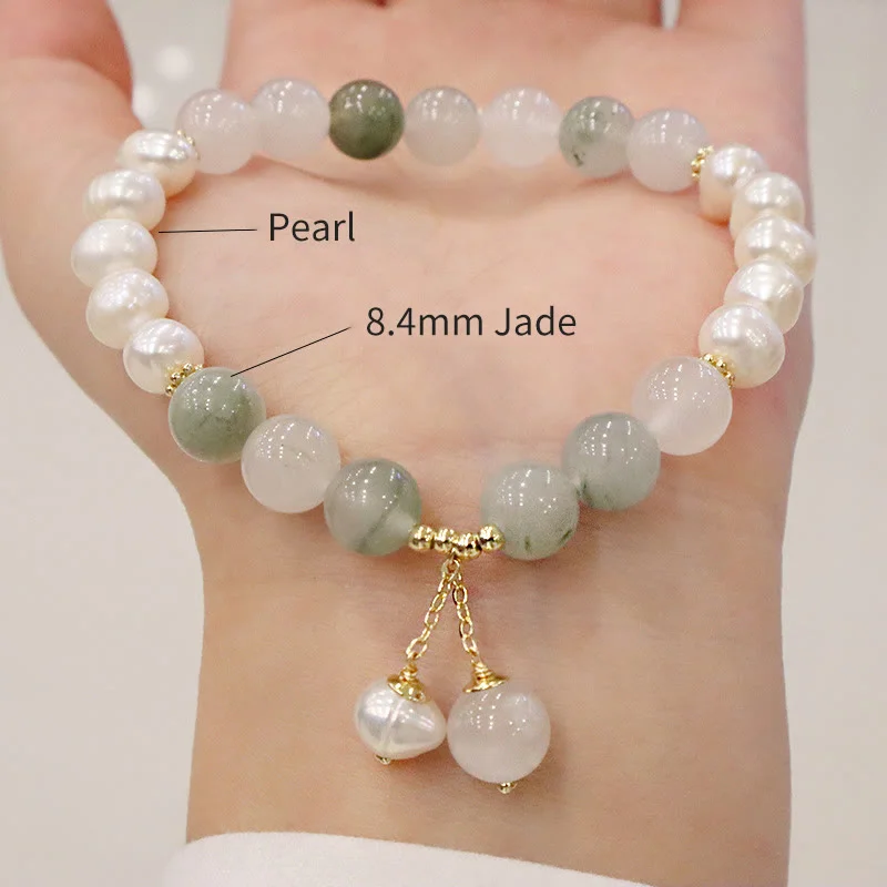 Handcrafted Wooden Bangles for Women-Buddha Stones Natural Pearl Jade Healing Sincerity Bracelet Handcrafted Wooden Bangles for Women-Buddha Stones Natural Pearl Jade Healing Sincerity Bracelet