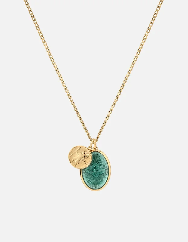 Shop Classic Women's Necklaces & Pendants with a Modern Twist-Mini Dove Necklace, Gold/Teal Shop Classic Women's Necklaces & Pendants with a Modern Twist-Mini Dove Necklace, Gold/Teal
