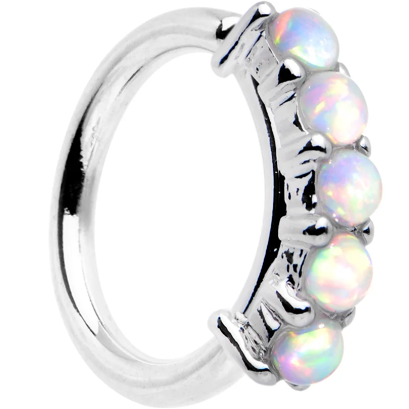 Women's Earrings – Elegant Designs for Every Personality--16 Gauge White Synthetic Opal Annealed Circular Ring