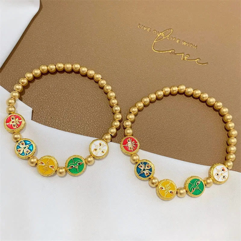 Personalized Metal Bracelets for Men-Buddha Stones Tibetan Five God Of Wealth Copper Beads Luck Bracelet Personalized Metal Bracelets for Men-Buddha Stones Tibetan Five God Of Wealth Copper Beads Luck Bracelet