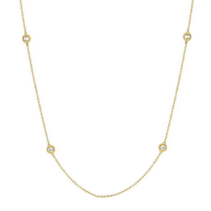Shop Classic Women's Necklaces & Pendants with a Modern Twist-Quad Diamond Bezel Charm Chain Shop Classic Women's Necklaces & Pendants with a Modern Twist-Quad Diamond Bezel Charm Chain