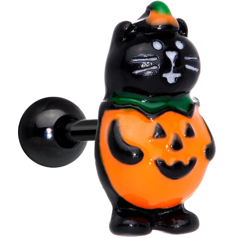 Women's Earrings – Elegant Designs for Every Personality--16 Gauge 1/4 Black Cat Pumpkin Halloween Cartilage Tragus Women's Earrings – Elegant Designs for Every Personality--16 Gauge 1/4 Black Cat Pumpkin Halloween Cartilage Tragus