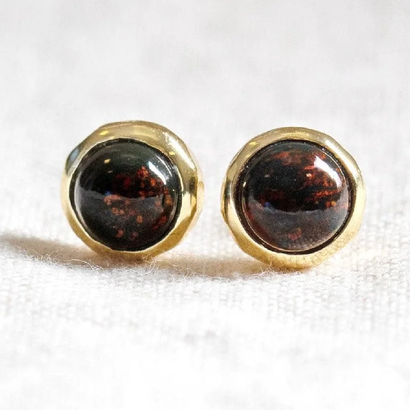 Women's Earrings – Elegant Designs for Every Personality--Bloodstone Gold or Silver Stud Earrings Women's Earrings – Elegant Designs for Every Personality--Bloodstone Gold or Silver Stud Earrings