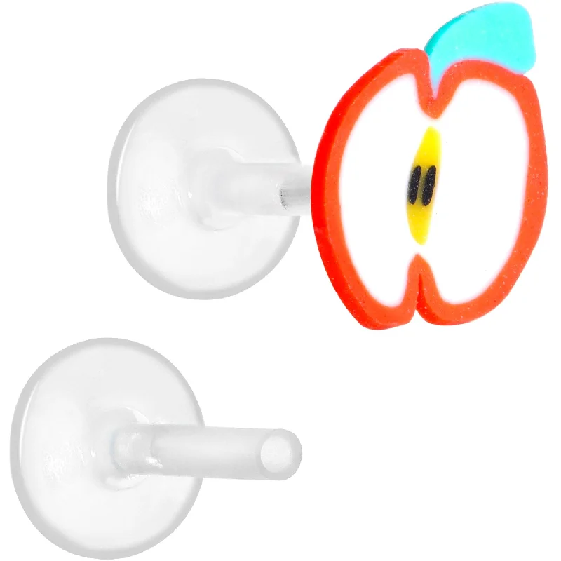 Women's Earrings – Elegant Designs for Every Personality--Handcrafted 1/4 5/16 Bioplast Juicy Apple Push In Cartilage Earring
