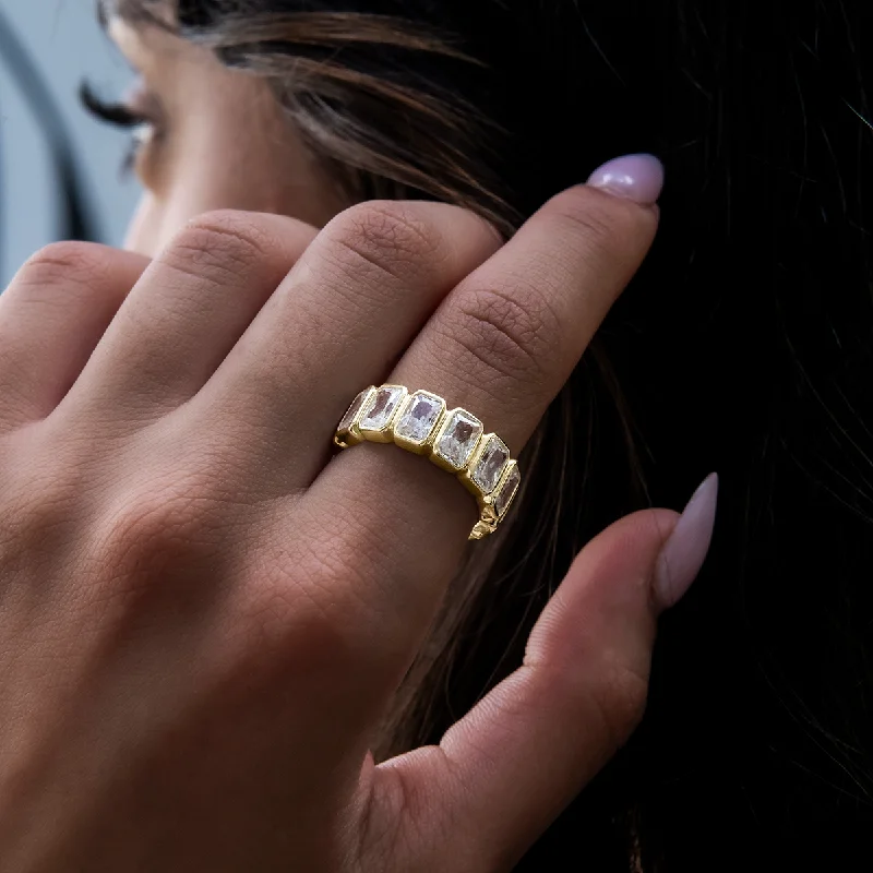 Chic Women's Rings for Fashion-Forward Looks-Baguette Bezel Ring in Yellow Gold Vermeil Chic Women's Rings for Fashion-Forward Looks-Baguette Bezel Ring in Yellow Gold Vermeil