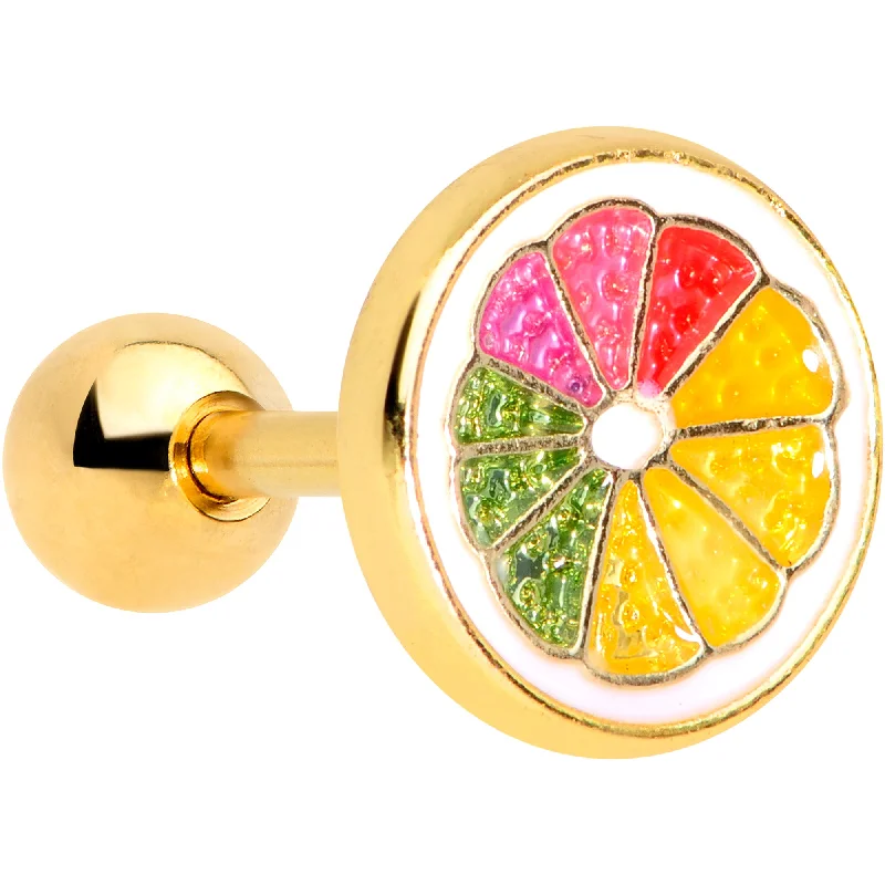 Women's Earrings – Elegant Designs for Every Personality--16 Gauge 1/4 Gold Tone Rainbow Grapefruit Cartilage Tragus Women's Earrings – Elegant Designs for Every Personality--16 Gauge 1/4 Gold Tone Rainbow Grapefruit Cartilage Tragus