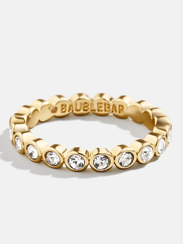 Chic Women's Rings for Fashion-Forward Looks-Poppy Ring - Gold/Pavé