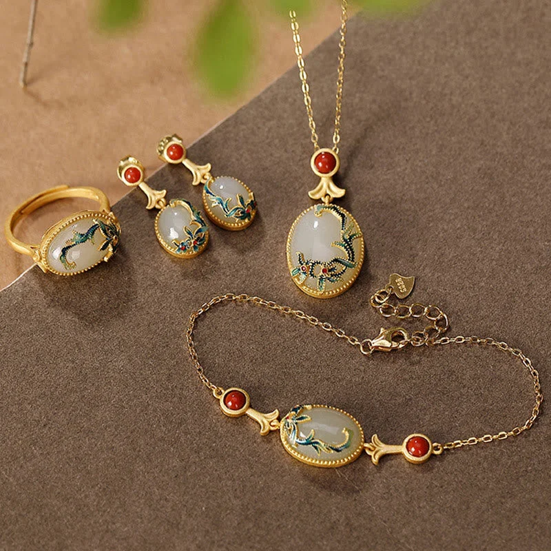 Women's Earrings – Elegant Designs for Every Personality--Buddha Stones 925 Sterling Silver Plated Gold Hetian Jade Vine Luck Necklace Pendant Bracelet Ring Earrings Women's Earrings – Elegant Designs for Every Personality--Buddha Stones 925 Sterling Silver Plated Gold Hetian Jade Vine Luck Necklace Pendant Bracelet Ring Earrings