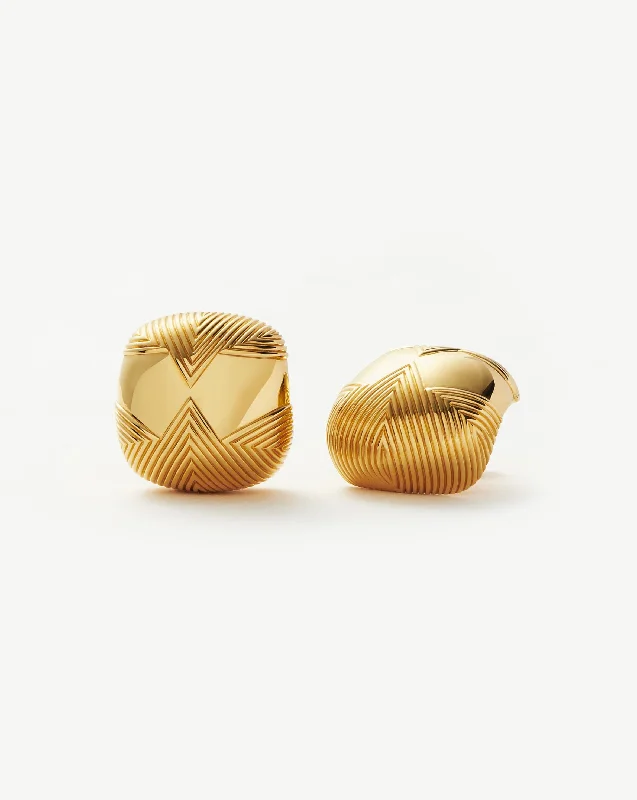 Women's Earrings – Elegant Designs for Every Personality--Hera Oversized Dome Ridge Stud Earrings | 18k Gold Plated Women's Earrings – Elegant Designs for Every Personality--Hera Oversized Dome Ridge Stud Earrings | 18k Gold Plated