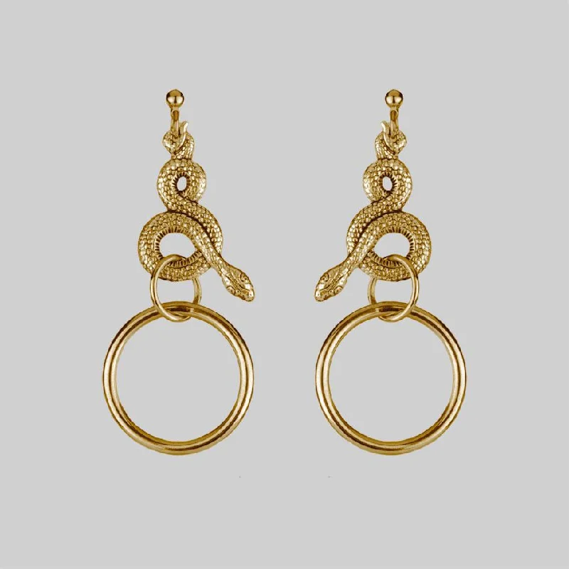 Women's Earrings – Elegant Designs for Every Personality--MERYLL. Snake Wrap Ring Earrings - Gold