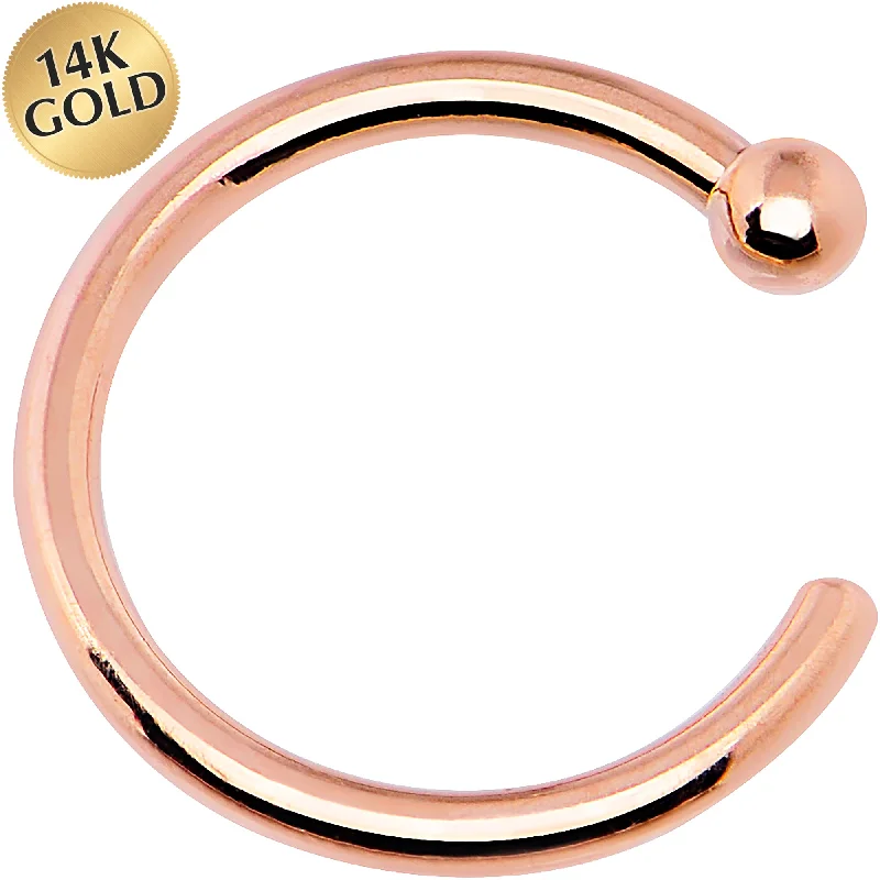 Stunning Nose Rings for a Bold Appearance -20 Gauge 1/4 14kt Solid Rose Gold Nose Hoop Stunning Nose Rings for a Bold Appearance -20 Gauge 1/4 14kt Solid Rose Gold Nose Hoop