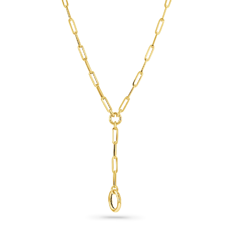 Shop Classic Women's Necklaces & Pendants with a Modern Twist-Paperclip Loop Charm Necklace Y Chain Shop Classic Women's Necklaces & Pendants with a Modern Twist-Paperclip Loop Charm Necklace Y Chain