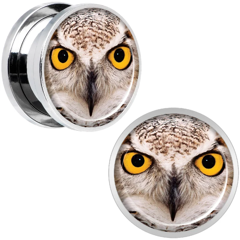 Women's Earrings – Elegant Designs for Every Personality--Full Color Owl Steel Screw Fit Plug Set 5/8 Women's Earrings – Elegant Designs for Every Personality--Full Color Owl Steel Screw Fit Plug Set 5/8