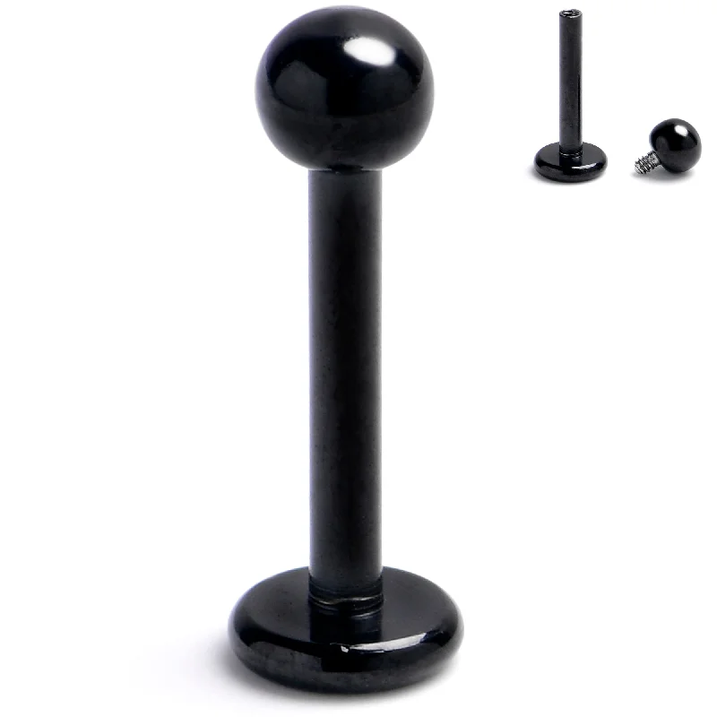 Women's Earrings – Elegant Designs for Every Personality--16 Gauge 5/16 Black Internally Threaded Ball End Labret Monroe Tragus Women's Earrings – Elegant Designs for Every Personality--16 Gauge 5/16 Black Internally Threaded Ball End Labret Monroe Tragus