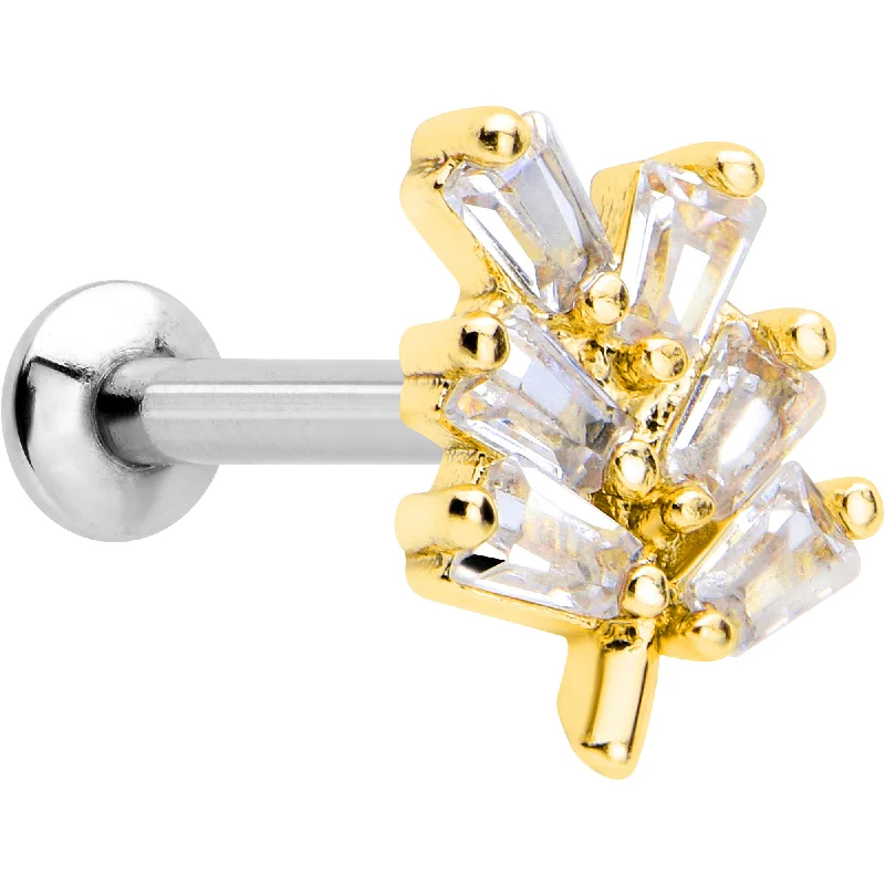 Beautiful Lip Rings with Creative Features16 Gauge 5/16 Clear CZ Gem Leafy Golden Branch Threadless Labret Tragus Beautiful Lip Rings with Creative Features16 Gauge 5/16 Clear CZ Gem Leafy Golden Branch Threadless Labret Tragus