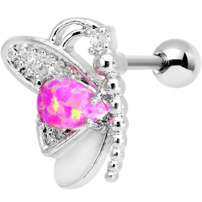 Women's Earrings – Elegant Designs for Every Personality--Stainless Steel Pink Faux Opal Butterfly Left Cartilage Earring Women's Earrings – Elegant Designs for Every Personality--Stainless Steel Pink Faux Opal Butterfly Left Cartilage Earring