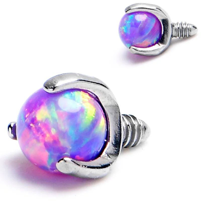 Comfortable and Sleek Lip Rings14 Gauge 3mm Purple Synthetic Opal Internally Threaded Replacement Ball Comfortable and Sleek Lip Rings14 Gauge 3mm Purple Synthetic Opal Internally Threaded Replacement Ball
