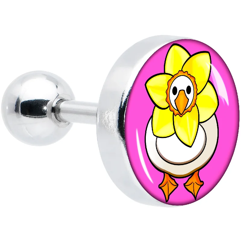 Women's Earrings – Elegant Designs for Every Personality--16 Gauge 1/4 Daffodil Duck Cartilage Tragus Earring