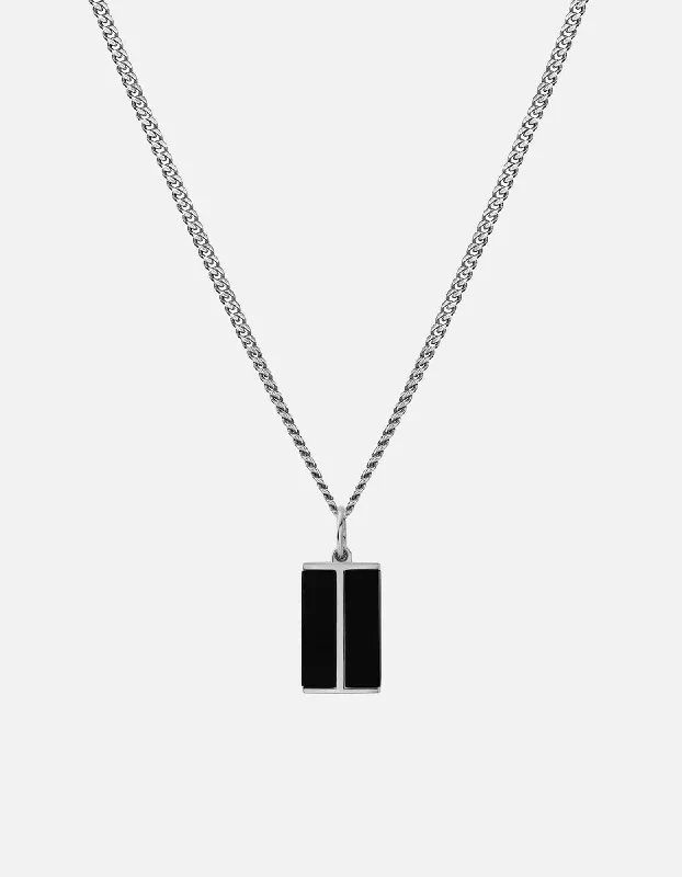 Exclusive Men's Necklaces & Pendants for the Modern Gentleman-Duo Onyx Pendant Necklace, Sterling Silver Exclusive Men's Necklaces & Pendants for the Modern Gentleman-Duo Onyx Pendant Necklace, Sterling Silver