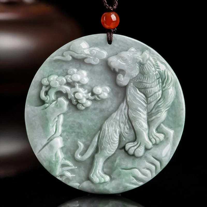 Shop Classic Women's Necklaces & Pendants with a Modern Twist-Buddha Stones Chinese Zodiac Tiger Jade Protection Necklace String Pendant Shop Classic Women's Necklaces & Pendants with a Modern Twist-Buddha Stones Chinese Zodiac Tiger Jade Protection Necklace String Pendant