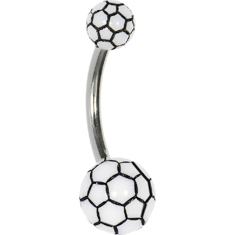 Comfortable Belly Rings for Smooth Feel -White PREMIER Soccer Ball Banana Belly Ring Comfortable Belly Rings for Smooth Feel -White PREMIER Soccer Ball Banana Belly Ring