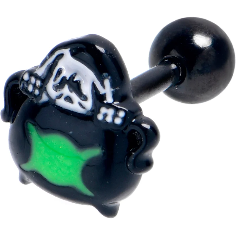 Women's Earrings – Elegant Designs for Every Personality--16 Gauge 1/4 Black Triple Moon Cauldron Cartilage Tragus Earring