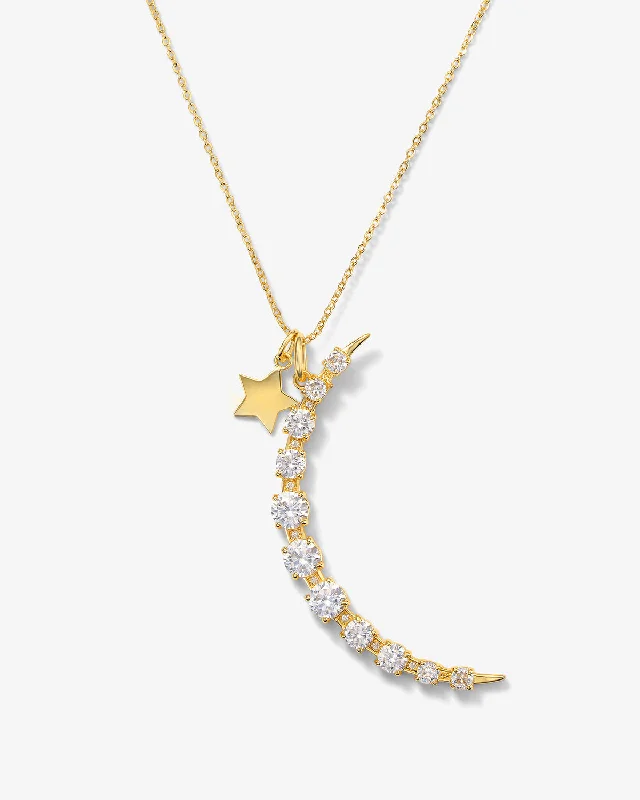 Shop Classic Women's Necklaces & Pendants with a Modern Twist-"What Dreams are Made of" Necklace - Gold|White Diamondettes Shop Classic Women's Necklaces & Pendants with a Modern Twist-"What Dreams are Made of" Necklace - Gold|White Diamondettes