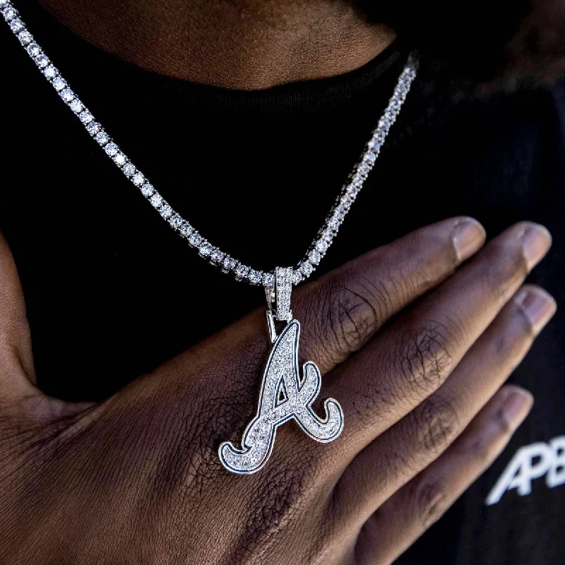 Exclusive Men's Necklaces & Pendants for the Modern Gentleman-Atlanta Braves Official MLB Logo Pendant Exclusive Men's Necklaces & Pendants for the Modern Gentleman-Atlanta Braves Official MLB Logo Pendant