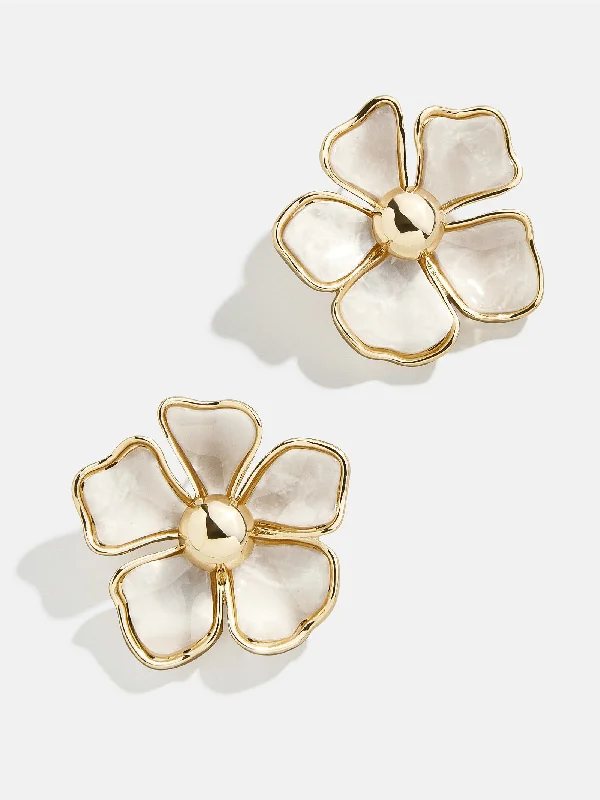 Women's Earrings – Elegant Designs for Every Personality--Baby Bloomer Earrings - White/Gold