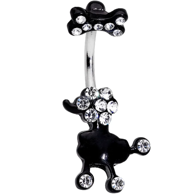 Beautiful Belly Rings with Polished Shine -Clear Gem Give a Dog a Bone Double Mount Belly Ring Beautiful Belly Rings with Polished Shine -Clear Gem Give a Dog a Bone Double Mount Belly Ring