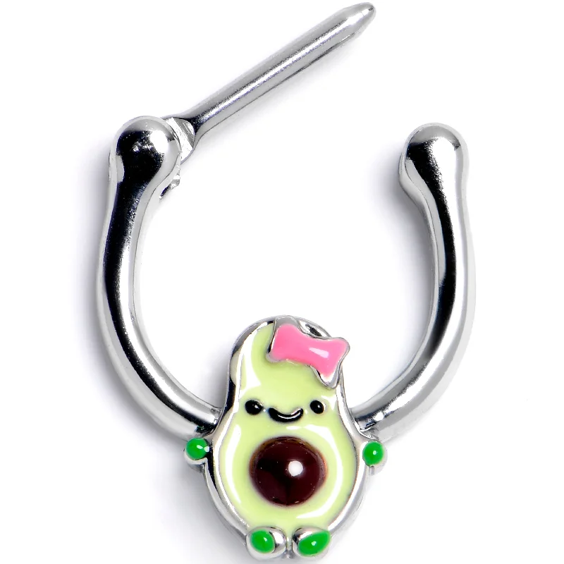 Women's Earrings – Elegant Designs for Every Personality--16 Gauge 5/16 Cutie Avocado Cartilage Clicker Women's Earrings – Elegant Designs for Every Personality--16 Gauge 5/16 Cutie Avocado Cartilage Clicker