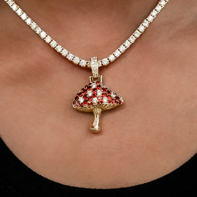 Shop Classic Women's  Necklaces & Pendants with a Modern Twist-Iced Mushroom Pendant