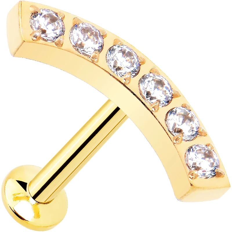 Comfortable and Stunning Lip Rings16 Gauge 5/16 Gold PVD Stainless Steel Threadless Curved Push In Tragus Labret