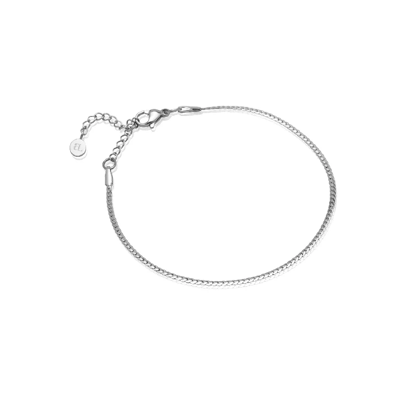Classy Bangles for Women-Fine Snake Chain Bracelet (Silver)