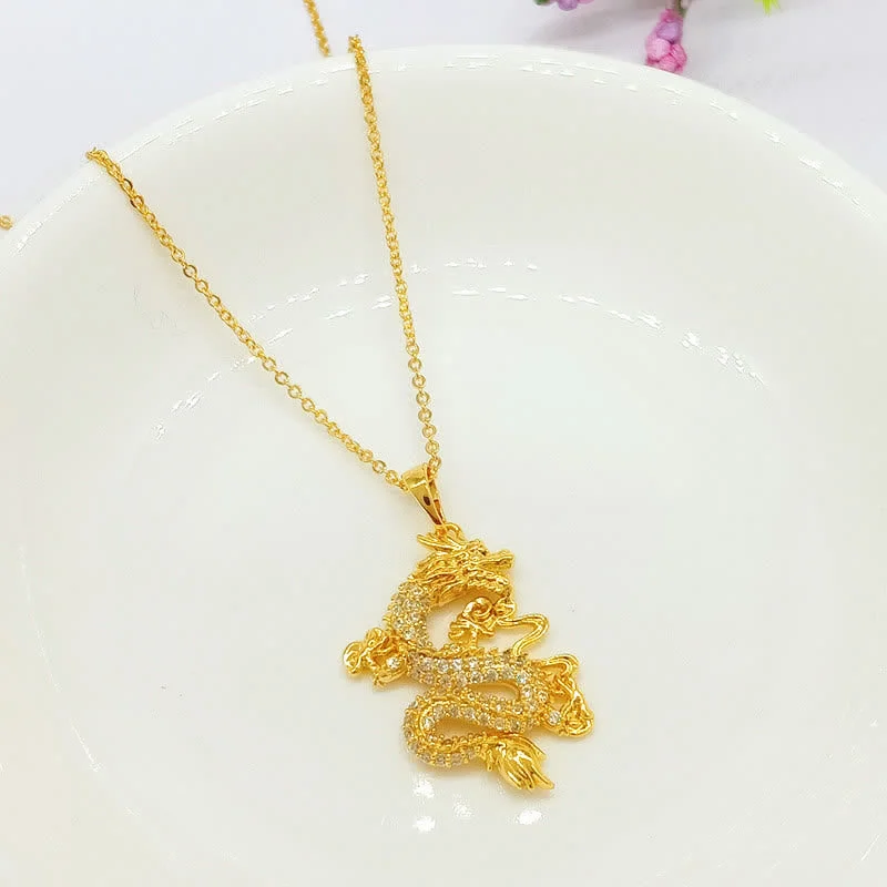Shop Classic Women's Necklaces & Pendants with a Modern Twist-Buddha Stones Gold Dragon Protection Necklace Pendant Shop Classic Women's Necklaces & Pendants with a Modern Twist-Buddha Stones Gold Dragon Protection Necklace Pendant