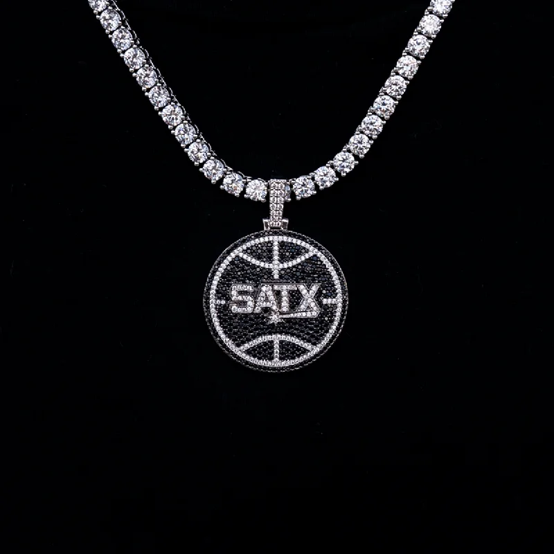 Exclusive Men's Necklaces & Pendants for the Modern Gentleman-San Antonio Spurs Official NBA SATX Logo Pendant Exclusive Men's Necklaces & Pendants for the Modern Gentleman-San Antonio Spurs Official NBA SATX Logo Pendant