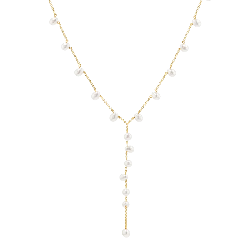 Shop Classic Women's Necklaces & Pendants with a Modern Twist-Pearl Lariat Y Chain Necklace Shop Classic Women's Necklaces & Pendants with a Modern Twist-Pearl Lariat Y Chain Necklace