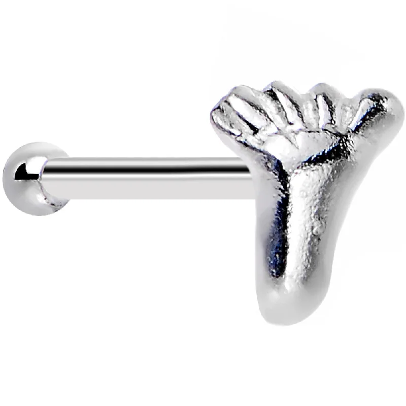 Cute Nose Rings -Sterling Silver Foot Nose Bone
