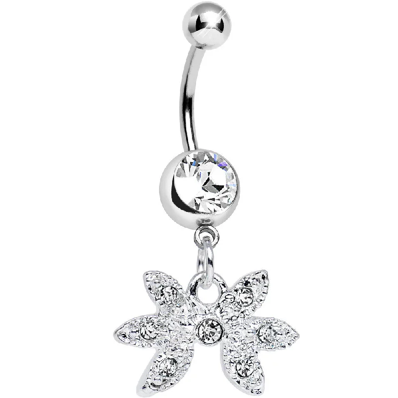 Trendy Belly Rings for Bold Fashion Statements -Clear Gem New Orleans Mardi Gras Mask Dangle Belly Ring Trendy Belly Rings for Bold Fashion Statements -Clear Gem New Orleans Mardi Gras Mask Dangle Belly Ring