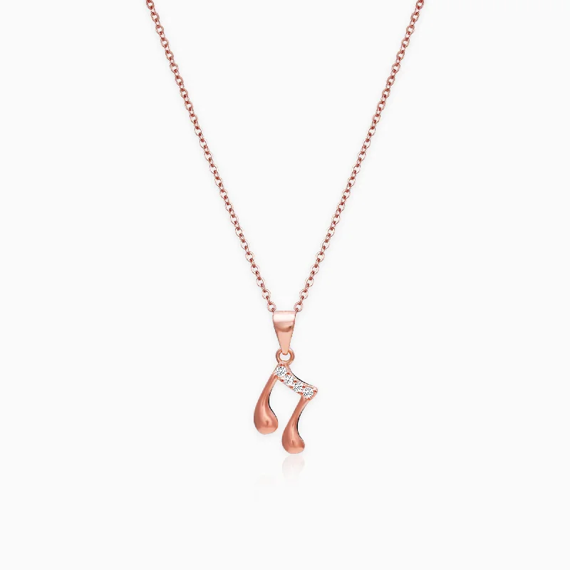 Shop Classic Women's  Necklaces & Pendants with a Modern Twist-Rose Gold Music Pendant with Link Chain