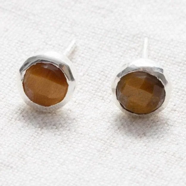 Women's Earrings – Elegant Designs for Every Personality--Tiger Eye Silver or Gold Stud Earrings Women's Earrings – Elegant Designs for Every Personality--Tiger Eye Silver or Gold Stud Earrings