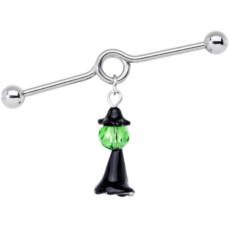 Women's Earrings – Elegant Designs for Every Personality--14 Gauge Green Gem Spooky Witch Halloween Dangle Project Bar 38mm Women's Earrings – Elegant Designs for Every Personality--14 Gauge Green Gem Spooky Witch Halloween Dangle Project Bar 38mm